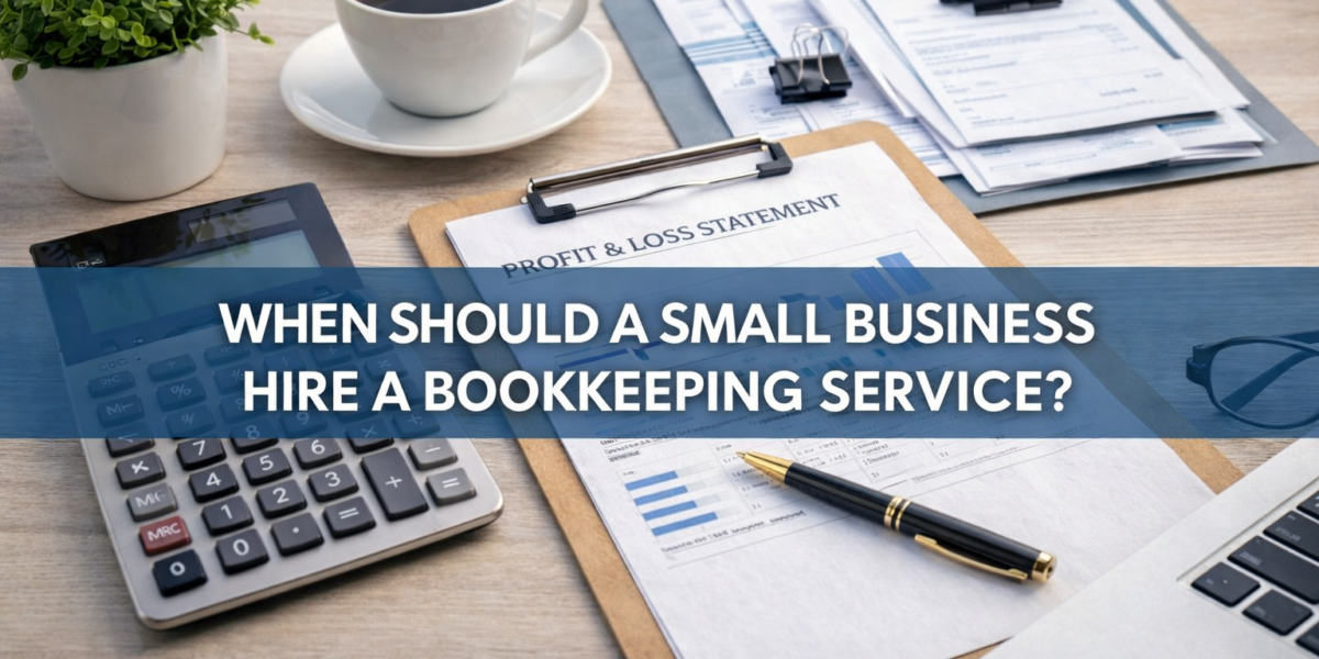 Small business financial records and bookkeeping reports illustrating when to hire a bookkeeping service